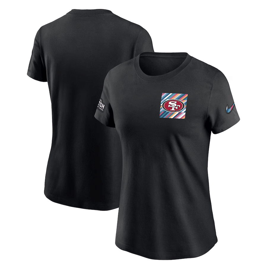Women's San Francisco 49ers Black 2023 Crucial Catch Sideline Tri-Blend T-Shirt(Run Small)